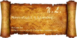 Navratyil Lizander névjegykártya
